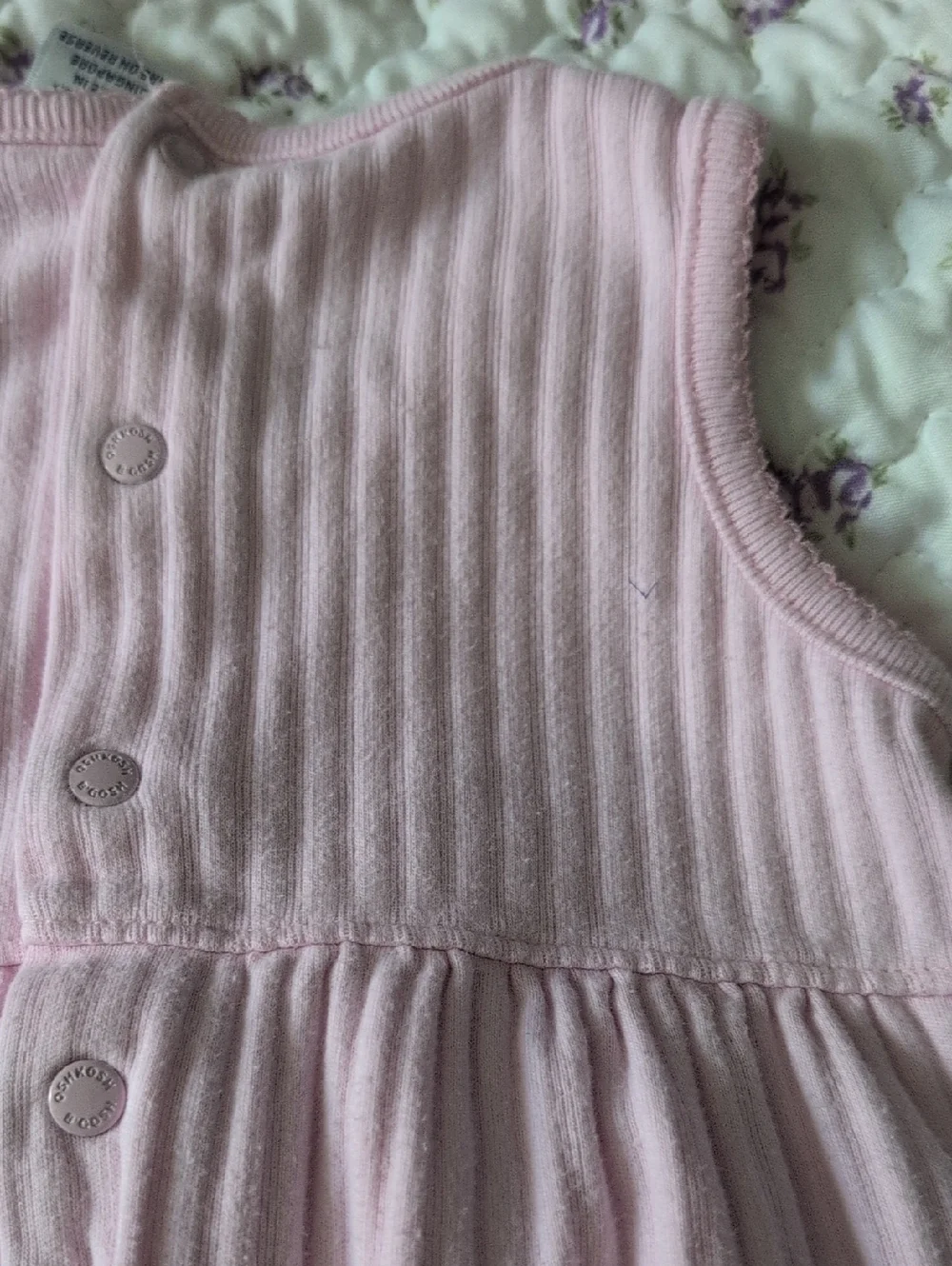 Vintage Oshkosh Bgosh Girls Pink Romper Baby 6-9 Months